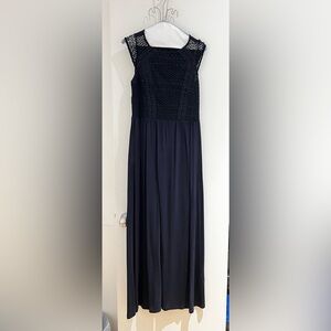H&M Black Maxi Dress with Lace Detail